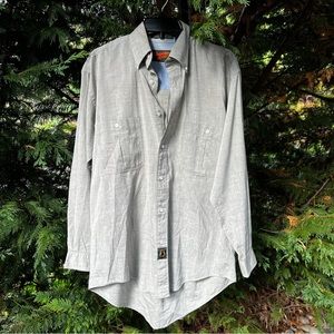 Rooster Shirt Works Vintage 100% Combed Cotton Button Down Shirt Size 15 32-33